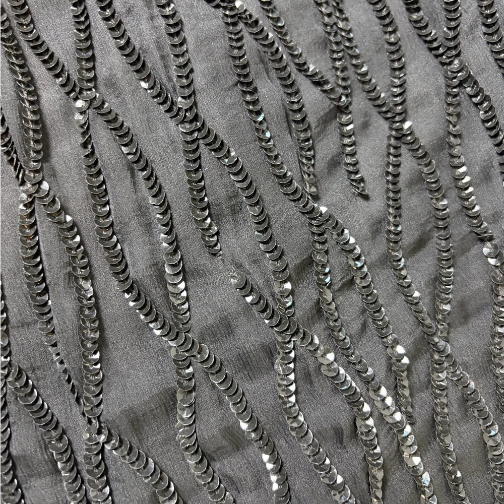 VINTAGE Mark & John By Sam Sz S Black Silk Long Cocktail Dress Sequin *flaws* - Picture 11 of 14